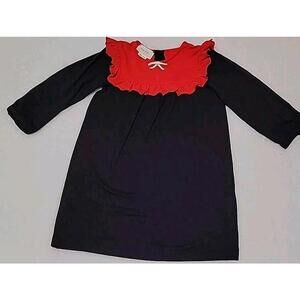 Gucci Made In Italy 24M Girls Navy Red Long Sleeves Dress EUC! #4